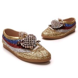 Gucci Metallic Falacer Glitter Sneaker NEW